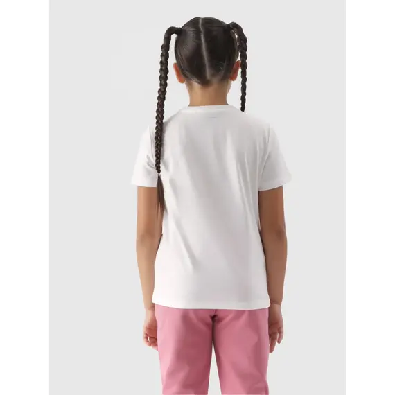 4F JUNIOR T-shirt dziewczęcy F1803 biały, Kolor: biały, Rozmiar: 128, 4 zdjęcie