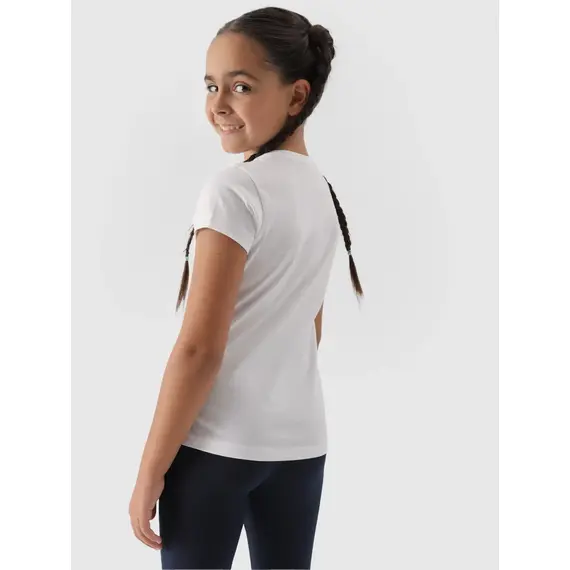 4F JUNIOR T-shirt dziewczęcy F1658 biały, Kolor: biały, Rozmiar: 164, 4 zdjęcie