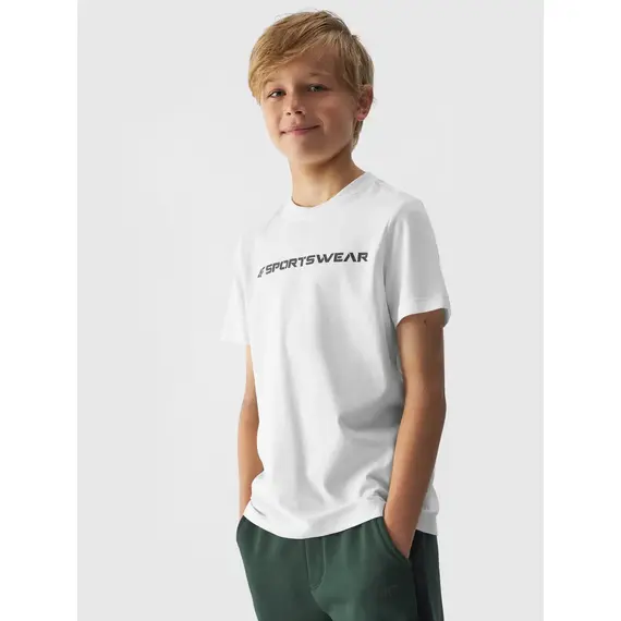 4F JUNIOR T-shirt bawełniany M1552 biały, Kolor: biały, Rozmiar: 164