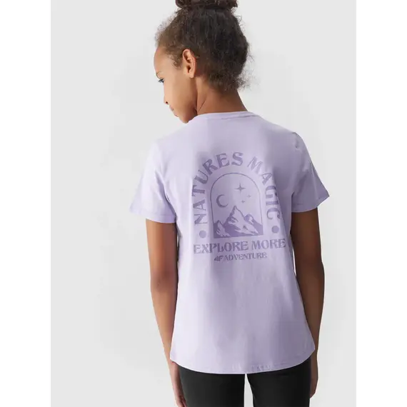 4F koszulka dziecięca bawełniana t-shirt dla dziewczynek F1549 fioletowy, Kolor: fioletowy, Rozmiar: 152, 2 zdjęcie