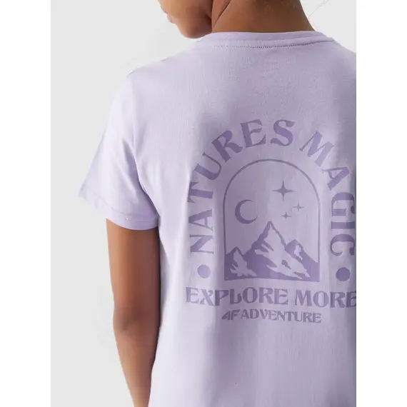4F koszulka dziecięca bawełniana t-shirt dla dziewczynek F1549 fioletowy, Kolor: fioletowy, Rozmiar: 164, 3 zdjęcie