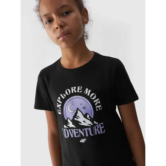 4F JUNIOR T-shirt dziewczęcy bawełniany F1548 czarny, Kolor: czarny, Rozmiar: 140, 3 zdjęcie 4F JUNIOR T-shirt dziewczęcy bawełniany F1548 czarny, Kolor: czarny, Rozmiar: 140, 3 zdjęcie