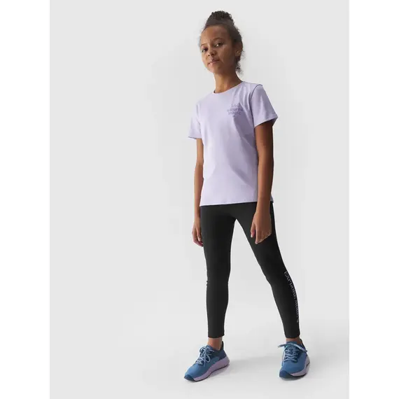 4F koszulka dziecięca bawełniana t-shirt dla dziewczynek F1549 fioletowy, Kolor: fioletowy, Rozmiar: 164, 5 zdjęcie