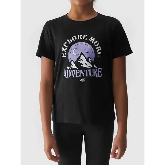 4F JUNIOR T-shirt dziewczęcy bawełniany F1548 czarny, Kolor: czarny, Rozmiar: 140, 5 zdjęcie 4F JUNIOR T-shirt dziewczęcy bawełniany F1548 czarny, Kolor: czarny, Rozmiar: 140, 5 zdjęcie