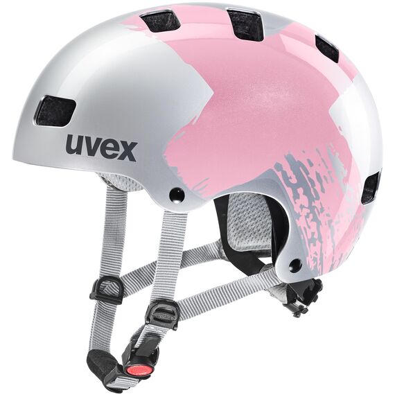 UVEX kask rowerowy dziecięcy z regulacją rozmiaru Kid 3 srebrny, Kolor: srebrny, Rozmiar: 51-55