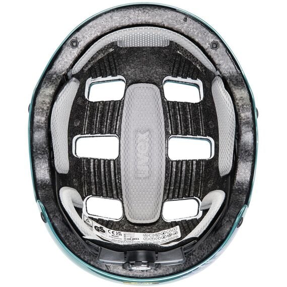 UVEX kask rowerowy dziecięcy z regulacją rozmiaru Kid 3 żółty, Kolor: zielony, Rozmiar: 55-58, 2 zdjęcie