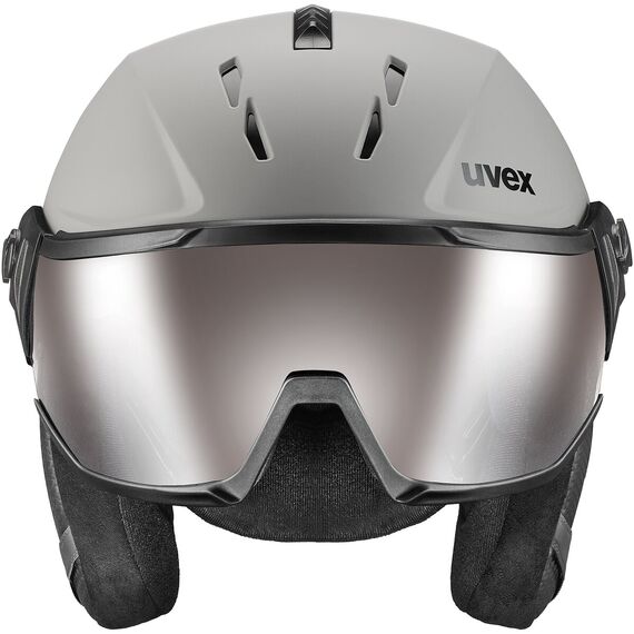 UVEX INSTINCT VISOR kask narciarski hardshell z goglami czarny, Kolor: szary, Rozmiar: 56-58