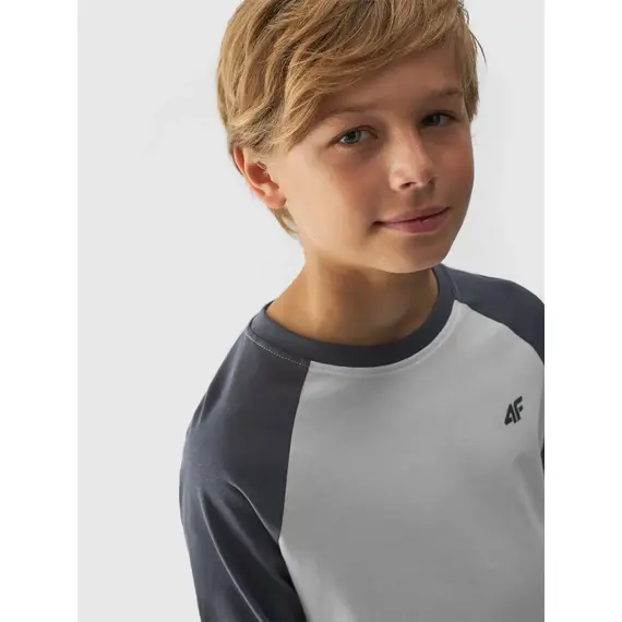 4F JUNIOR Longsleeve chłopięcy M293 szary, Kolor: biały, Rozmiar: 164, 2 zdjęcie