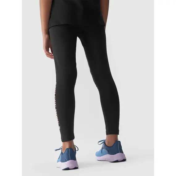 4F JUNIOR Legginsy dziewczęce czarne długie F172, Kolor: czarny, Rozmiar: 158, 3 zdjęcie