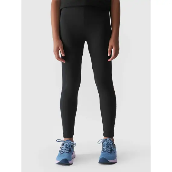 4F JUNIOR Legginsy dziewczęce czarne długie F172, Kolor: czarny, Rozmiar: 146, 2 zdjęcie