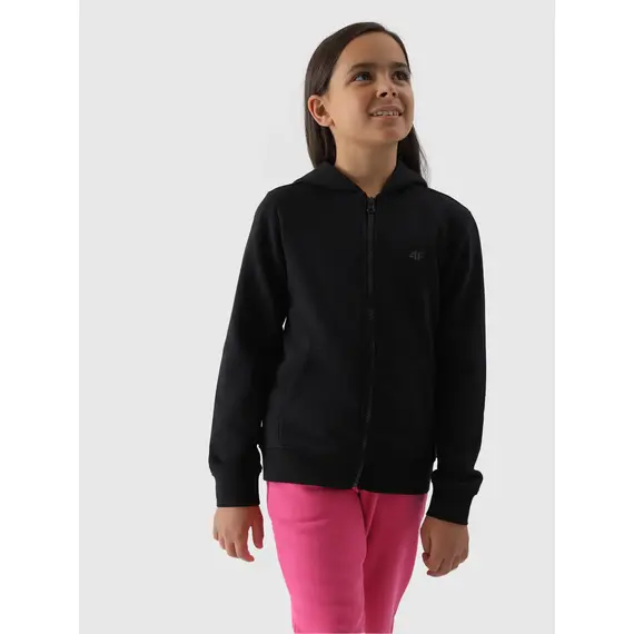 4F JUNIOR Bluza rozpinana z kapturem F1315 czarna, Kolor: czarny, Rozmiar: 140, 3 zdjęcie