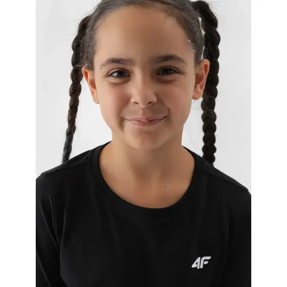 4F JUNIOR Longsleeve bawełniany F318 czarny, Kolor: czarny, Rozmiar: 140, 2 zdjęcie