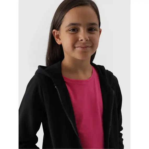 4F JUNIOR Bluza rozpinana z kapturem F1315 czarna, Kolor: czarny, Rozmiar: 140, 2 zdjęcie