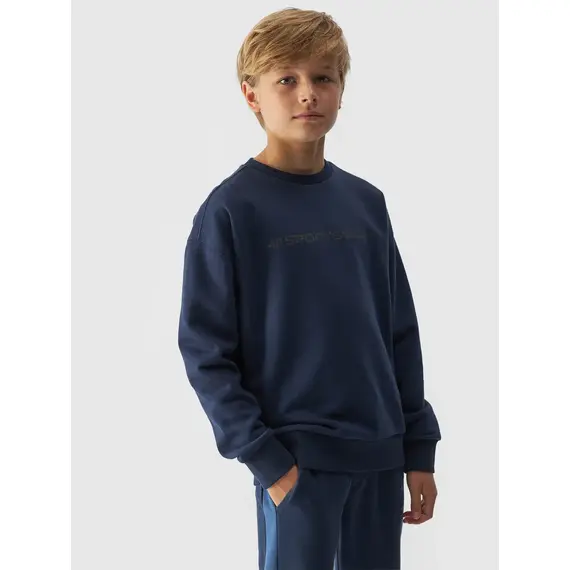 4F JUNIOR Bluza chłopięca M1224 niebieska, Kolor: niebieski, Rozmiar: 140