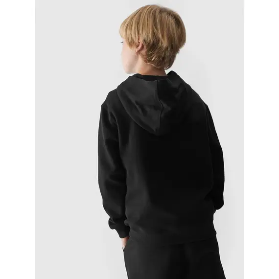 4F JUNIOR Bluza chłopięca z kapturem M1226 czarna, Kolor: czarny, Rozmiar: 134, 4 zdjęcie