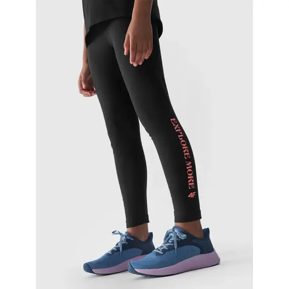 4F JUNIOR Legginsy dziewczęce czarne długie F172, Kolor: czarny, Rozmiar: 134, 4 zdjęcie