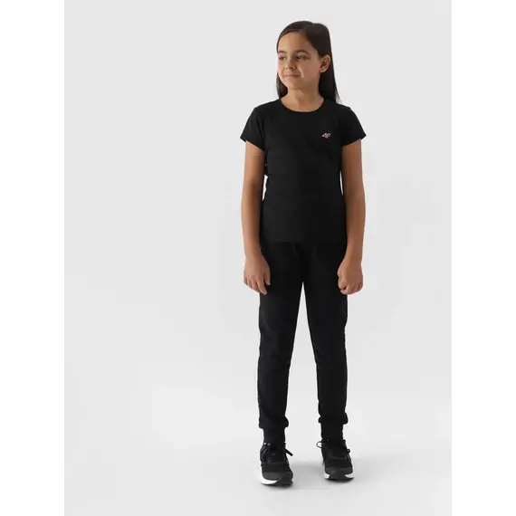 4F JUNIOR Spodnie dresowe dziewczęce F0829 czarne, Kolor: czarny, Rozmiar: 122