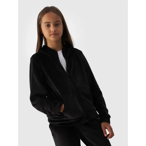 4F JUNIOR Bluza rozpinana F1217 czarna, Kolor: czarny, Rozmiar: 134, 4 zdjęcie