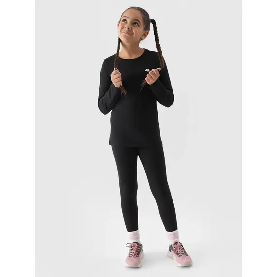 4F JUNIOR Longsleeve bawełniany F318 czarny, Kolor: czarny, Rozmiar: 140, 4 zdjęcie