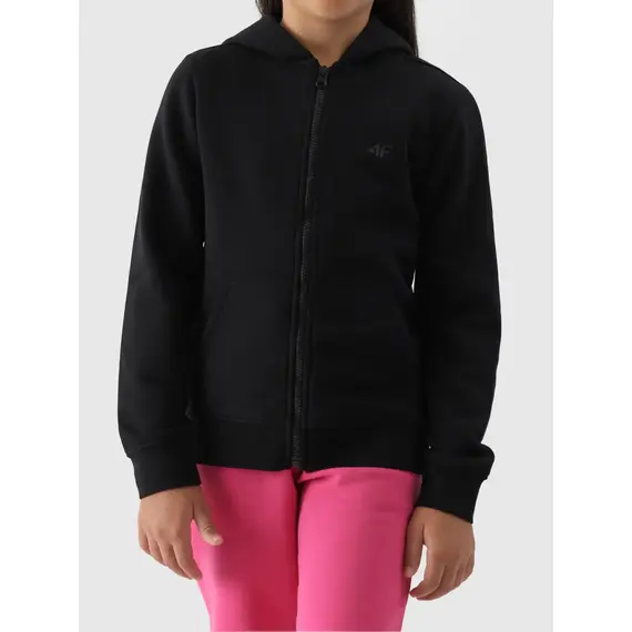 4F JUNIOR Bluza rozpinana z kapturem F1315 czarna, Kolor: czarny, Rozmiar: 140, 5 zdjęcie