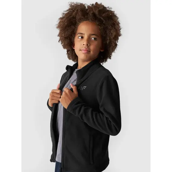 4F JUNIOR Polar rozpinany M245 czarny, Kolor: czarny, Rozmiar: 146, 4 zdjęcie
