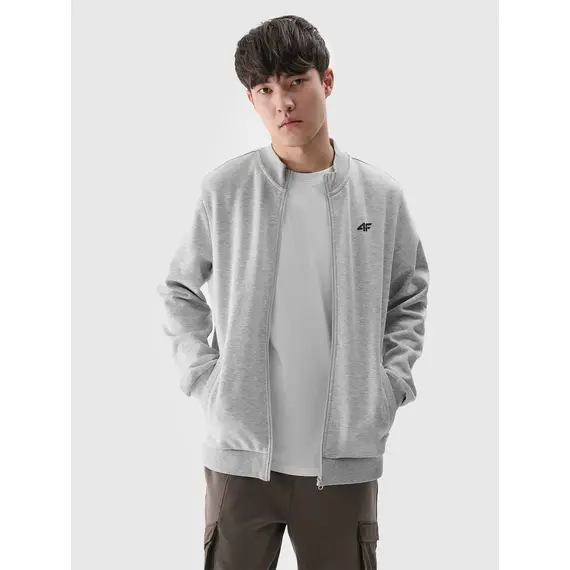4F Bluza męska rozpinana szara M1463, Kolor: szary, Rozmiar: S