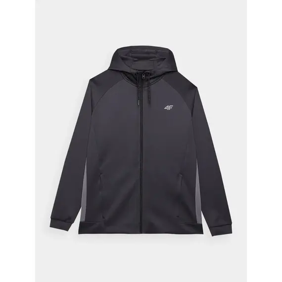 4F Bluza rozpinana z kapturem męska M393 czarna, Kolor: szary, Rozmiar: L, 4 zdjęcie