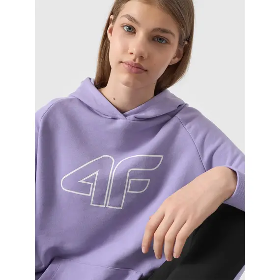 4F Bluza dziecięca z kapturem F0921 fioletowa, Kolor: fioletowy, Rozmiar: 122, 3 zdjęcie