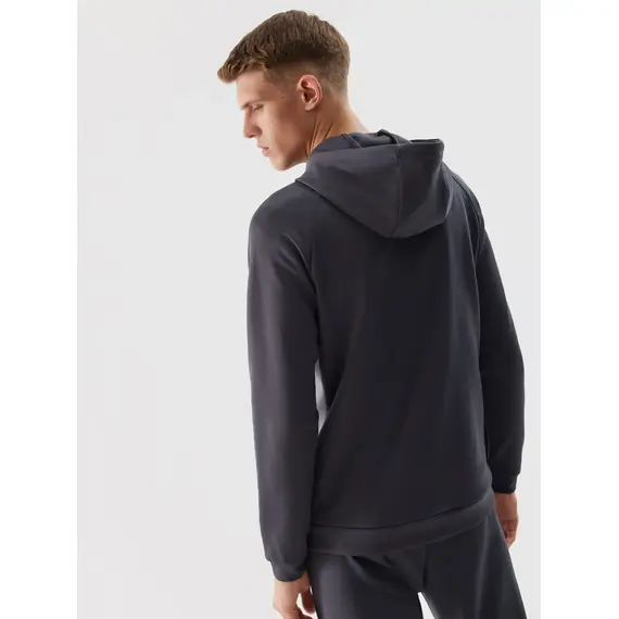 4F Bluza rozpinana z kapturem męska M393 czarna, Kolor: szary, Rozmiar: L, 3 zdjęcie