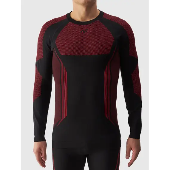 4F Bielizna Bezszwowa koszulka M165 czarno-czerwona, Kolor: czerwony, Rozmiar: S/M, 3 zdjęcie