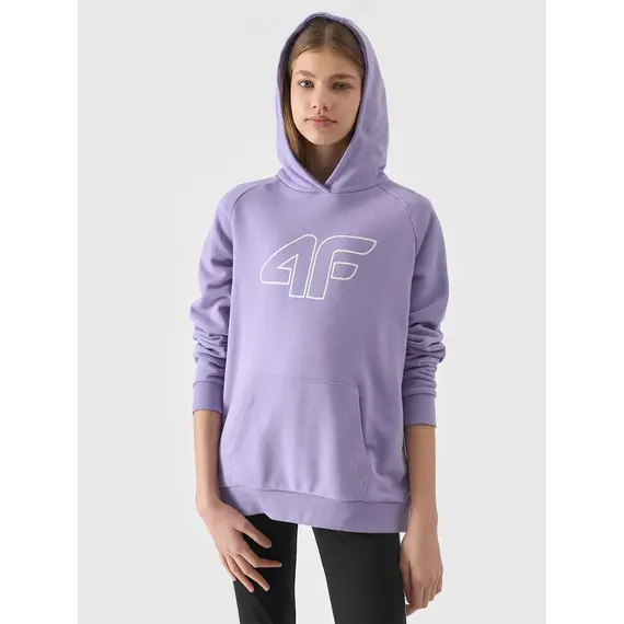 4F Bluza dziecięca z kapturem F0921 fioletowa, Kolor: fioletowy, Rozmiar: 122