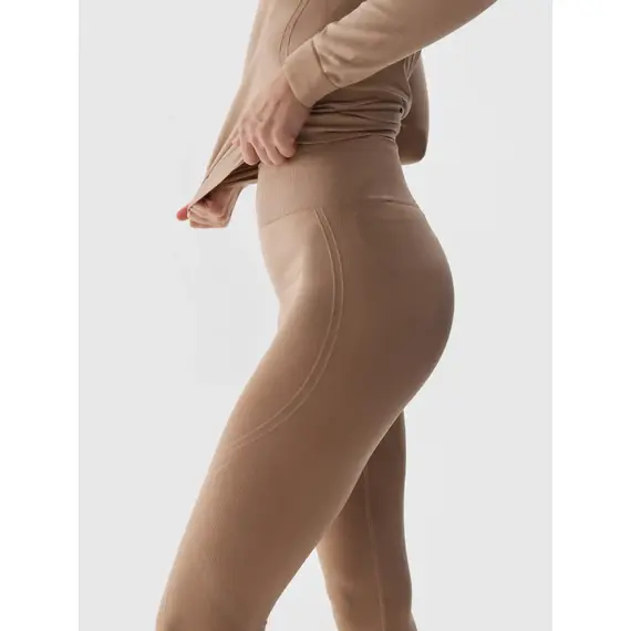 4F Bielizna Bezszwowa legginsy F157 beżowe, Kolor: brązowy, Rozmiar: M/L, 2 zdjęcie