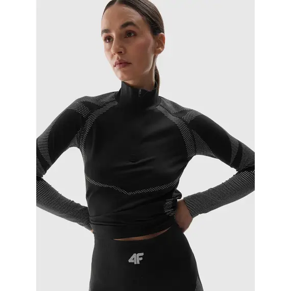 4F Bielizna Bezszwowa koszulka F160 czarna, Kolor: czarny, Rozmiar: XS/S