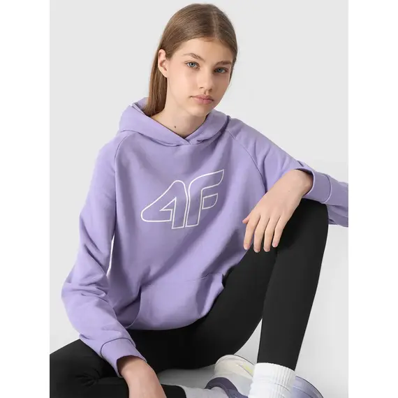 4F Bluza dziecięca z kapturem F0921 fioletowa, Kolor: fioletowy, Rozmiar: 158, 2 zdjęcie