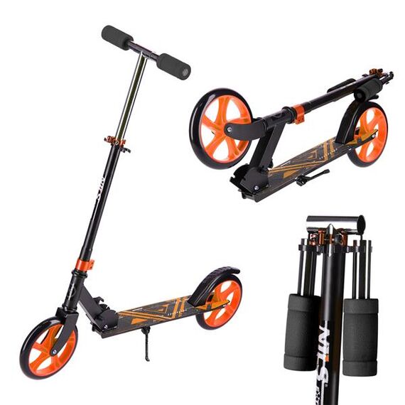 NILS EXTREME hulajnoga miejska z dużymi kołami 200mm HM0106 czarna/pomarańczowa, 9 zdjęcie