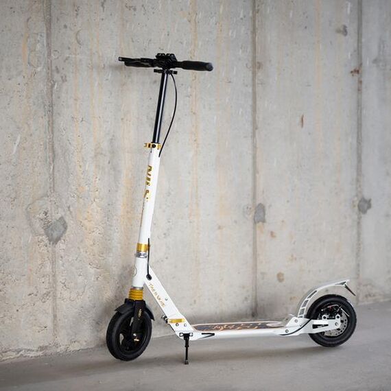 NILS EXTREME hulajnoga z hamulcem tarczowym HM209T, Kolor: biało-złoty, Waga: 1, 4 zdjęcie