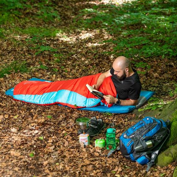 NILS CAMP śpiwór turystyczny 220x80cm kempingowy typu mumia NC2012 czarno-niebieski, Kolor: czarno-niebieski, Waga: 1,1, 22 zdjęcie