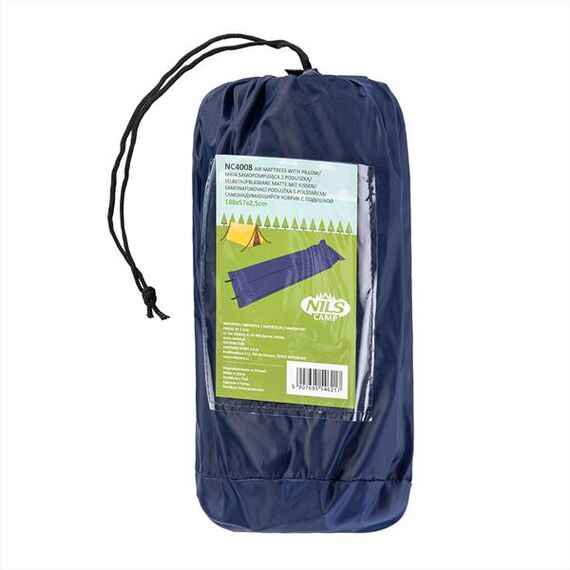 NILS CAMP mata turystyczna samopompująca 188x57cm NC4008 niebieska, Kolor: niebieski, Waga: 1, 14 zdjęcie