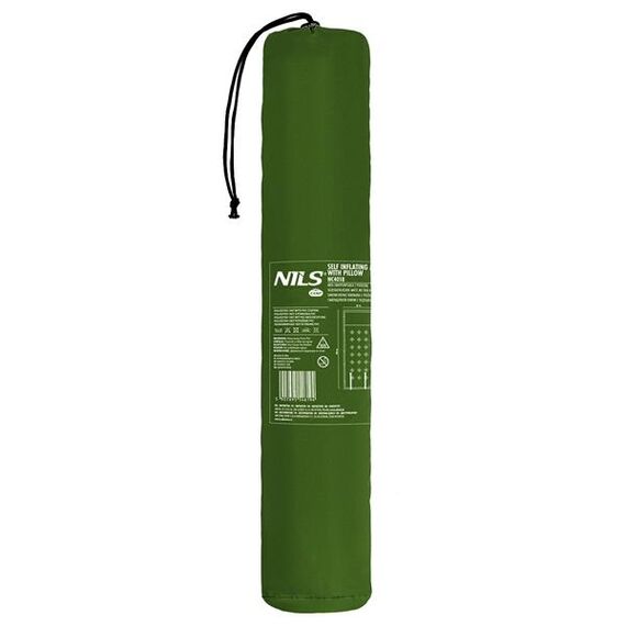 NILS CAMP mata samopompująca turystyczna z poduszką NC4018 zielona, Kolor: ciemnozielony, Waga: 0,9, 12 zdjęcie