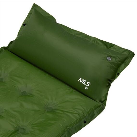 NILS CAMP mata samopompująca turystyczna z poduszką NC4018 zielona, Kolor: ciemnozielony, Waga: 0,9, 5 zdjęcie