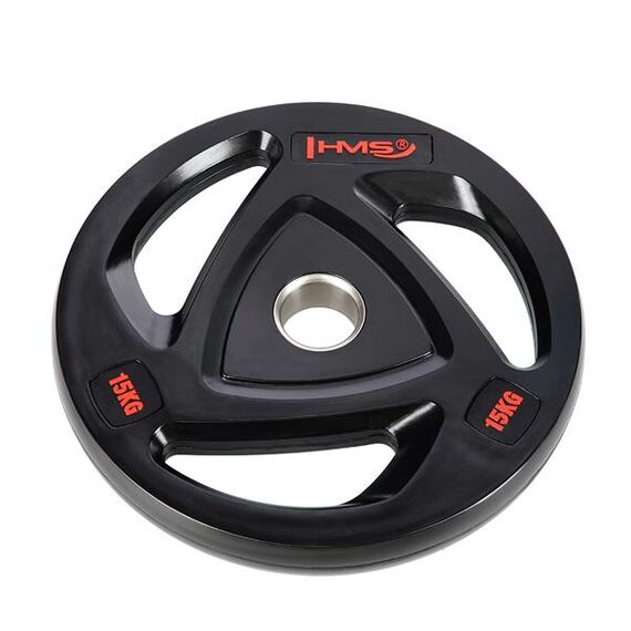 HMS TOX obciążenie na siłownie olimpijskie ogumowane 15kg czarne, 2 zdjęcie