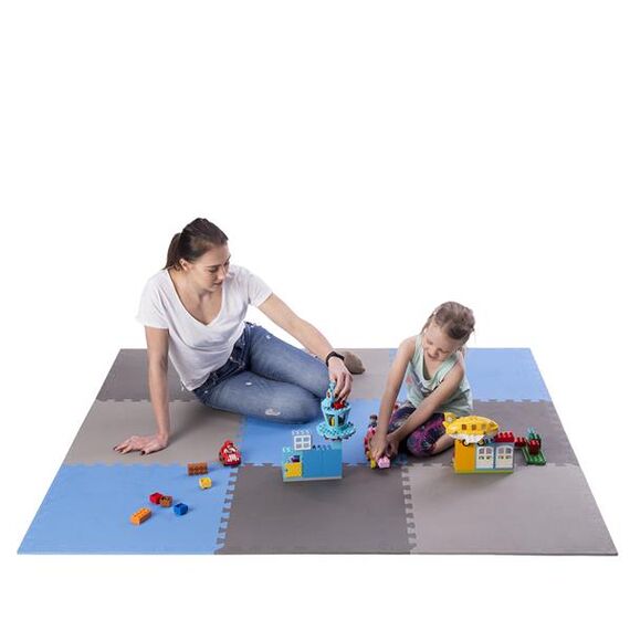 Mata puzzle pod sprzęt do ćwiczeń 9 elementów 180x180cm MP10 niebieska/szara, Kolor: blue-grey, Waga: 0,8, 16 zdjęcie