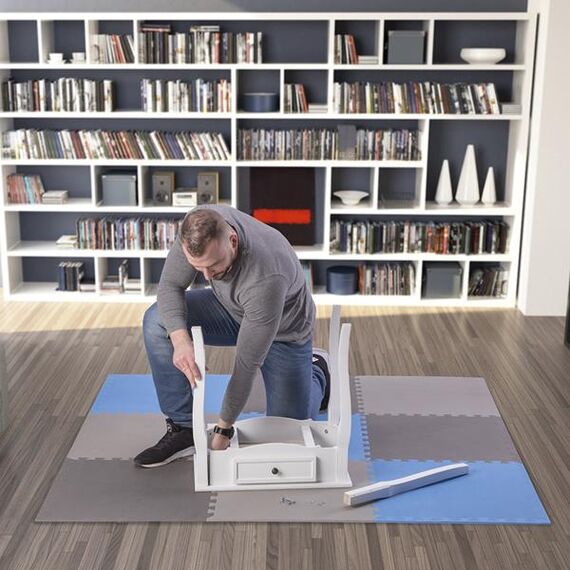 Mata puzzle pod sprzęt do ćwiczeń 9 elementów 180x180cm MP10 niebieska/szara, Kolor: blue-grey, Waga: 0,8, 4 zdjęcie