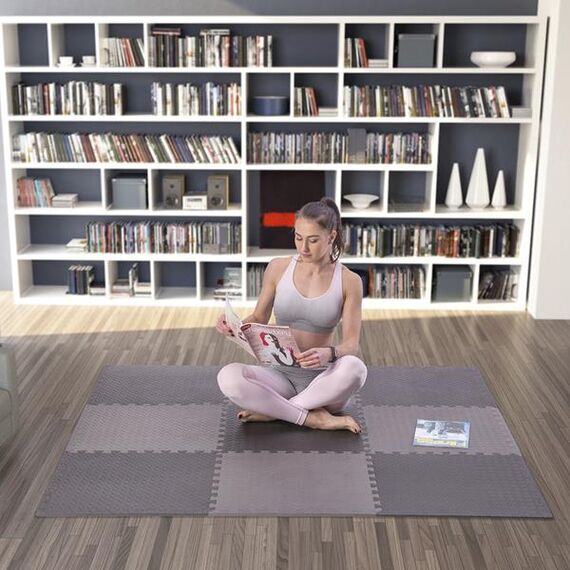 HMS mata typu puzzle pod sprzęt do ćwiczeń 9 elementów MP12 szare, Kolor: d.gray, Waga: 0,8, 11 zdjęcie