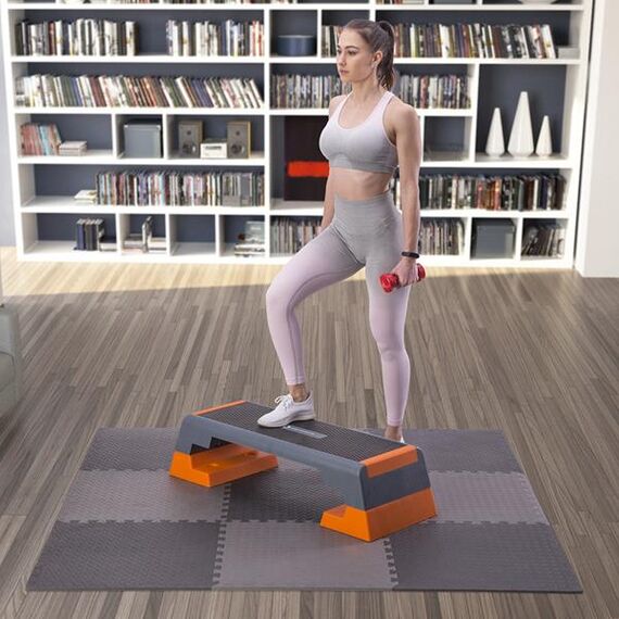 HMS mata typu puzzle pod sprzęt do ćwiczeń 9 elementów MP12 szare, Kolor: d.gray, Waga: 0,8, 12 zdjęcie