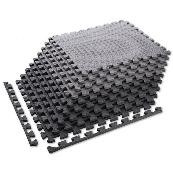 HMS mata typu puzzle pod sprzęt do ćwiczeń 9 elementów MP12 szare, Kolor: d.gray, Waga: 0,8, 2 zdjęcie