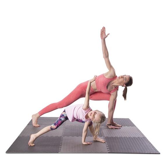 HMS mata typu puzzle pod sprzęt do ćwiczeń 9 elementów MP12 szare, Kolor: d.gray, Waga: 0,8, 20 zdjęcie