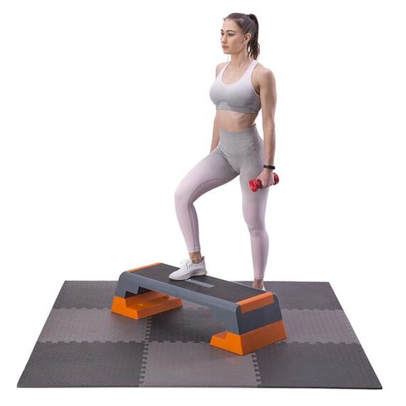 HMS mata typu puzzle pod sprzęt do ćwiczeń 9 elementów MP12 szare, Kolor: d.gray, Waga: 0,8, 21 zdjęcie