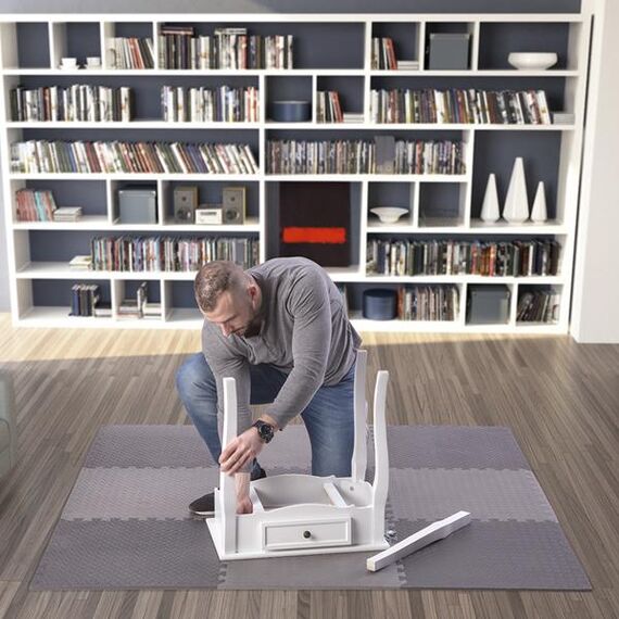 HMS mata typu puzzle pod sprzęt do ćwiczeń 9 elementów MP12 szare, Kolor: d.gray, Waga: 0,8, 4 zdjęcie