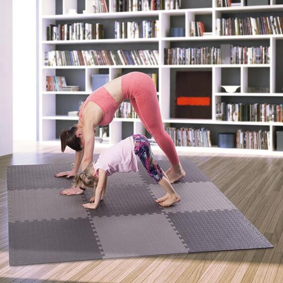 HMS mata typu puzzle pod sprzęt do ćwiczeń 9 elementów MP12 szare, Kolor: d.gray, Waga: 0,8, 8 zdjęcie